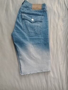 True Religion Blue Ombre Jean Shorts